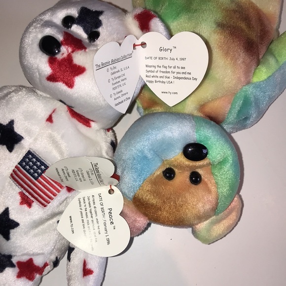 Set of 4 Beanie Baby Bears - Picture 2 of 8
